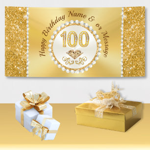 Lona Sorprendentes carteles personalizados, 100 cumplea
