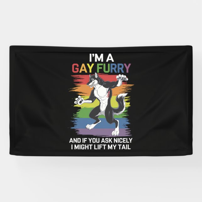 Lona Soy un orgullo LGBTQ gay Furry Fox Rainbow (Horizontal)