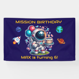 Lona  Space Explorer Astronaut Birthday Banner Boy