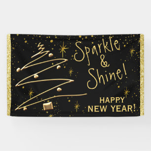 Lona Sparkle & Shine - Banner colgado de Año Nuevo Fel