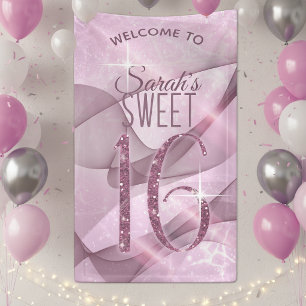 Lona Sparkling Swirls Dulce Dieciséis Orquídea Pink ID6