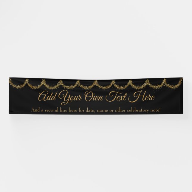 Lona Sparkly Purpurinoso Gold Garland Añadir su propio  (Horizontal)
