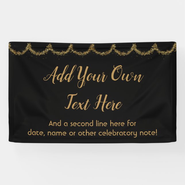 Lona Sparkly Purpurinoso Gold Garland Añadir su propio  (Horizontal)