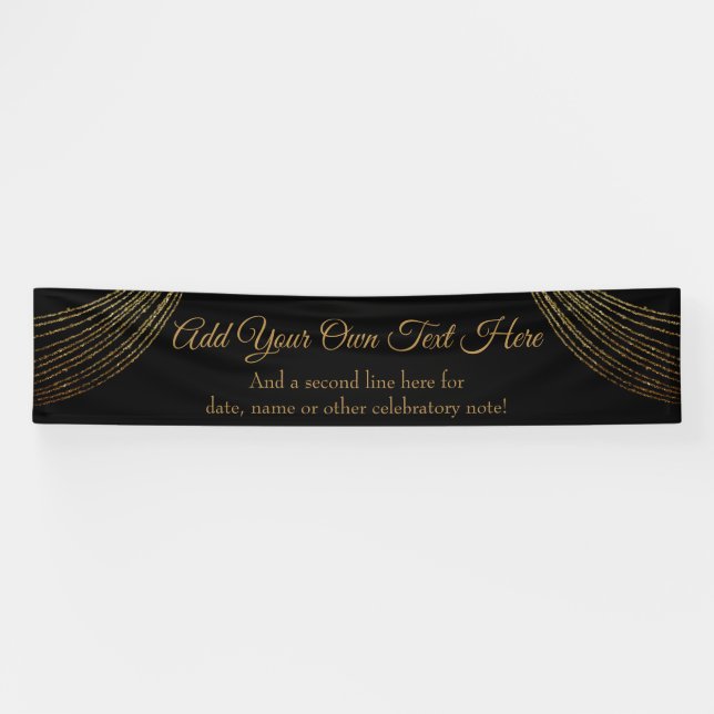 Lona Sparkly Purpurinoso Gold Garland Añadir su propio  (Horizontal)
