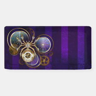 Lona Spider Steampunk sobre fondo morado