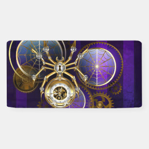 Lona Spider Steampunk sobre fondo morado