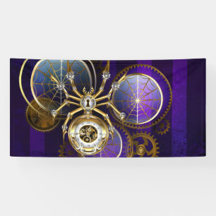 Lona Spider Steampunk sobre fondo morado