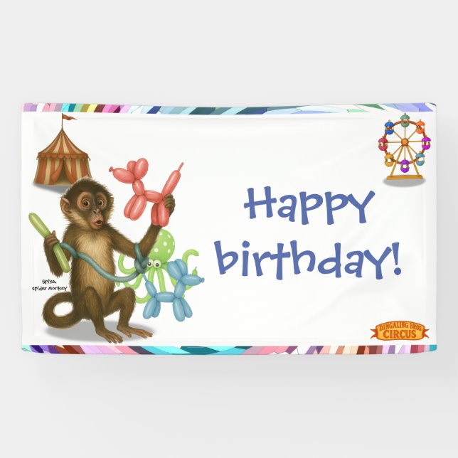 Lona Spike's balloon monkey magic birthday (Horizontal)
