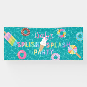 Lona Splish Splash Fiesta l Piscina Cumpleaños l Postre