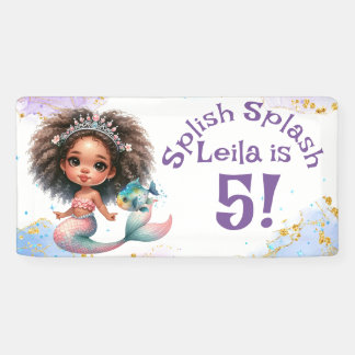 Lona Splish Splash Mermaid Fiesta Cumpleaños