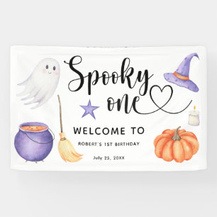 Lona Spooky One Halloween Bienvenido al 1er Cumpleaños
