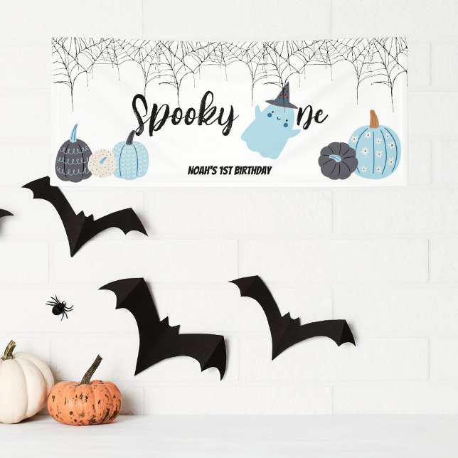 Lona Spooky One | Primer cumpleaños de Halloween | Blue (Subido por el creador)