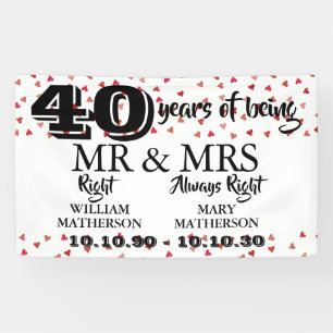 Lona Sr. Mrs. Right Fun 40 Aniversario Ruby Hearts