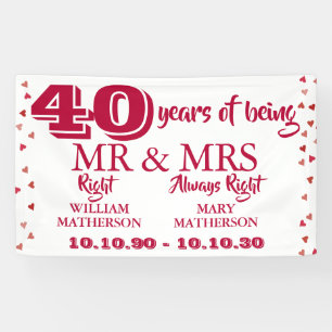 Lona Sr. Mrs. Right Fun 40 Aniversario Ruby Hearts