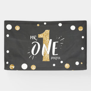 Lona Sr. OneMaravilloso Nacimiento Banner Boy Black Gol