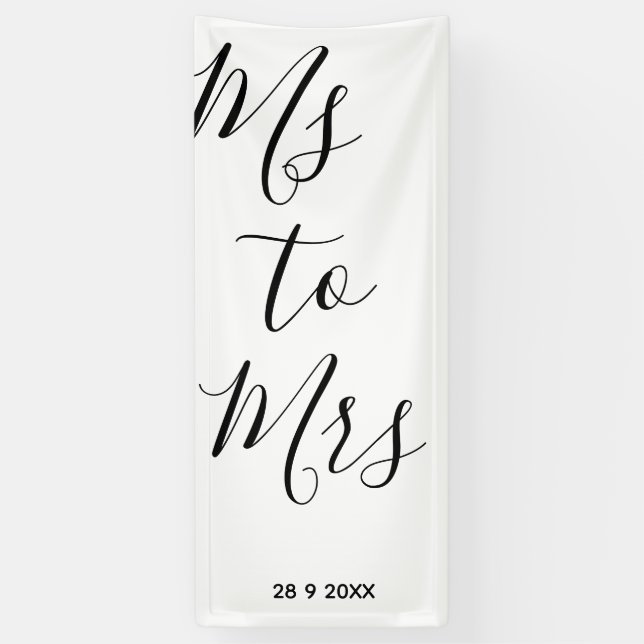 Lona Sra. a la señora ducha de novia Banner (Vertical)