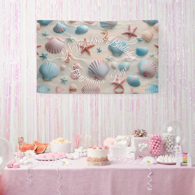 Lona Starfish, Seashell & Seahorses Pastel Sand Fiesta (Fiesta)