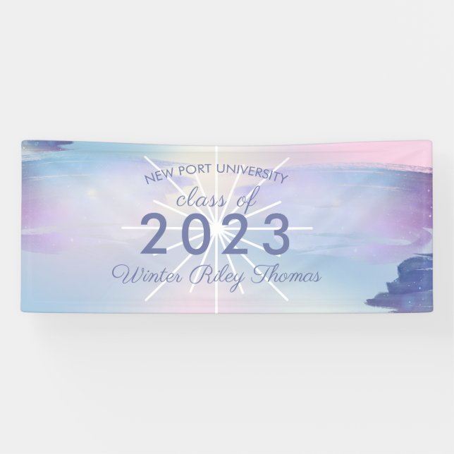 Lona Starry Stylish Iridescent Pastel Graduation Party (Horizontal)