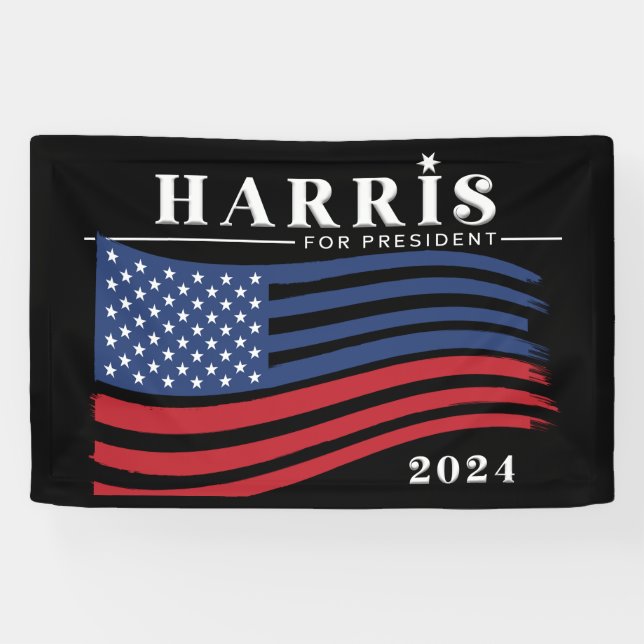 Lona Stars and Stripes Harris para presidente 2024 (Horizontal)
