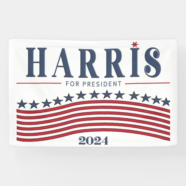 Lona Stars and Stripes Harris para presidente 2024 (Horizontal)