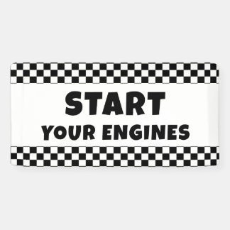 Lona Start Your Engines Welcome Banner | Racing Birthda