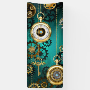 Lona Steampunk Jewelry Watch sobre un fondo verde