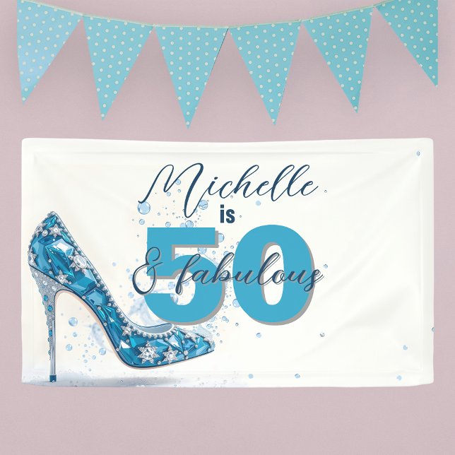 Lona Stiletto azul cristalino con gemas cumpleaños núme (Subido por el creador)