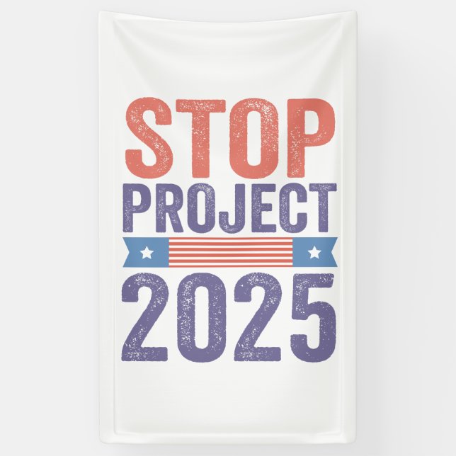 Lona Stop Project 2025 Patrocinio estadounidense de Tru (Vertical)