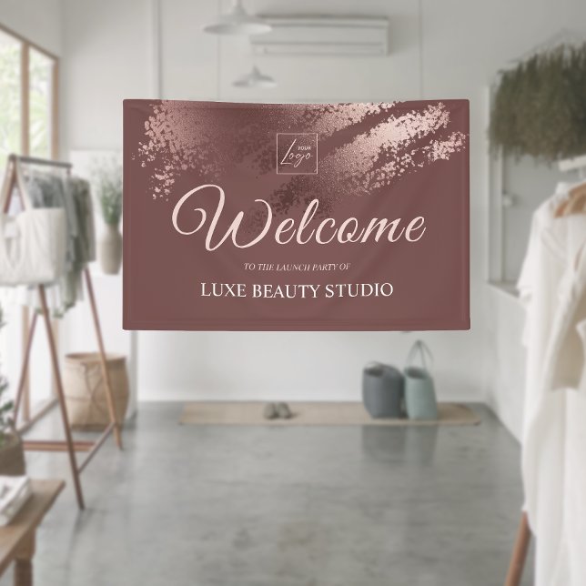 Lona Stylish Bronze Special Event Launch Party Welcome (Stylish Bronze Special Event Launch Party Welcome Banner)