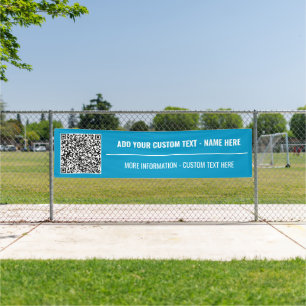 Lona Su cartel de texto Personalizado de código QR Eleg