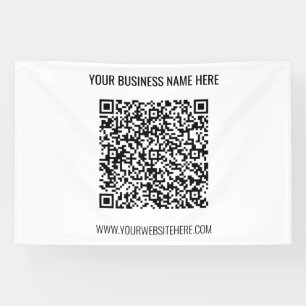 Lona Su código QR y su banner comercial de texto Person