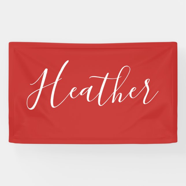 Lona Su guión blanco Personalizado en rojo (Horizontal)