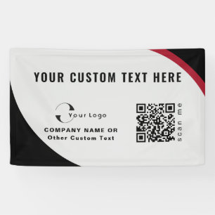 Lona Su logotipo código QR Banner comercial sencillo mí