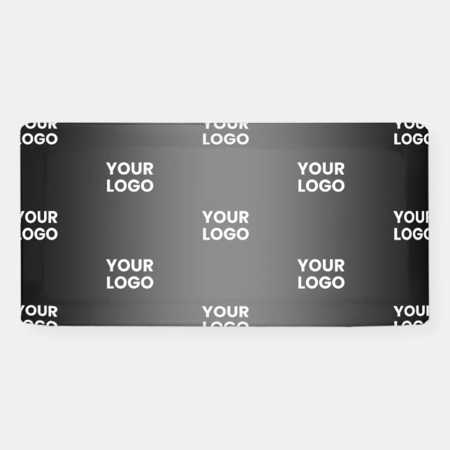 Lona Su logotipo simple repetitivo | Gradiente negro y  (Horizontal)