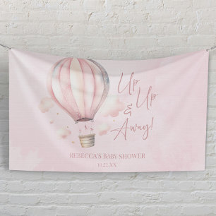 Lona ¡Sube Sube y Vuela! Globo Aerostático Rosa Baby Sh