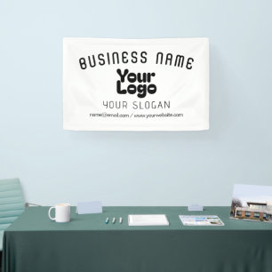 Lona Subir logotipo retro-moderno blanco y negro (edita