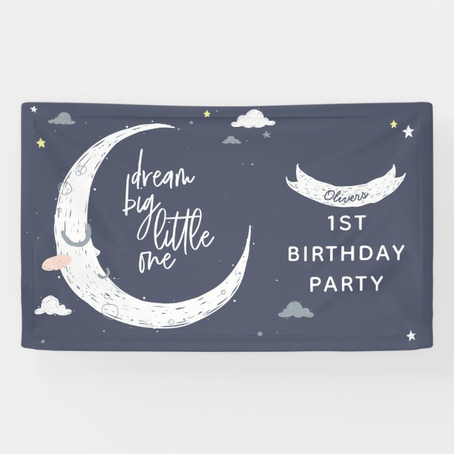 Lona Sueño grande pequeño un fiesta de primer cumpleaño (Horizontal)