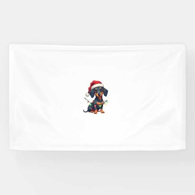 Lona Suéter de Navidad de árbol de perros Dachshund Reg (Horizontal)