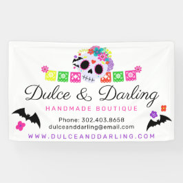 Lona Sugar Skull Floral Calavera Papel Picado Boutique