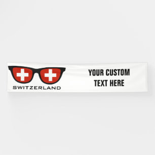 Lona Suiza Sombra texto personalizado y bandera color