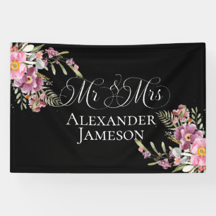 Lona Summer Floral Mr. & Mrs Boda Banner
