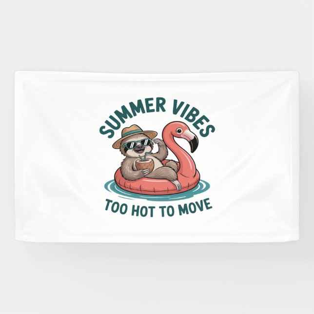 Lona Summer Vibes Sloth Funny Lazy Float (Horizontal)