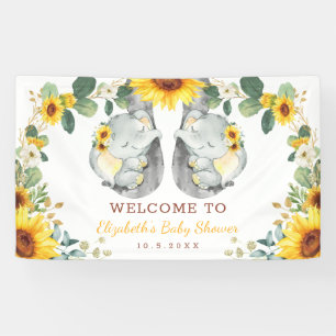Lona Sunflower Twin Elephant Babies Shower