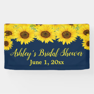 Lona Sunflowers Bridal Shower Backdrop Naval Floral Pro
