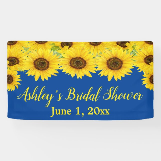 Lona Sunflowers Bridal Shower Backups Blue Floral Prop (Horizontal)