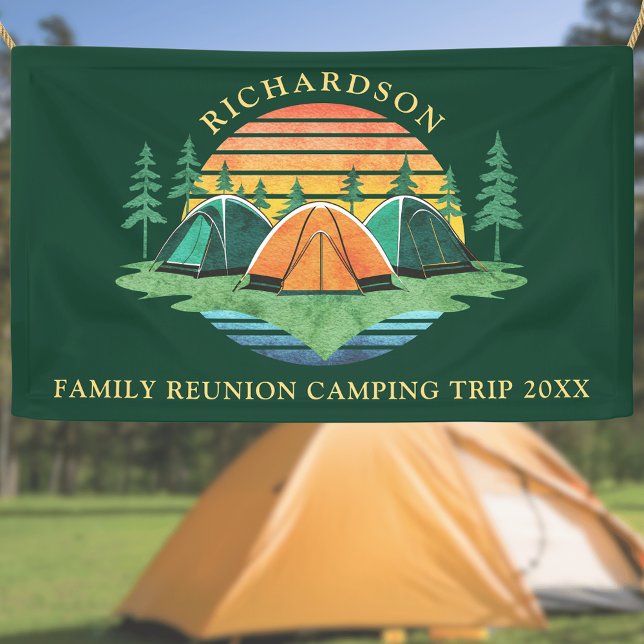 Lona Sunset Forest Camping Green Personalizado Reunion (Subido por el creador)