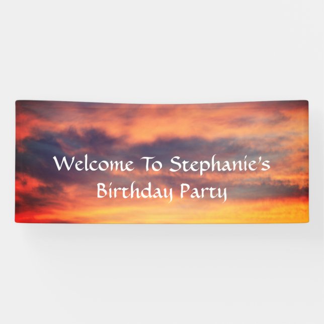 Lona Sunset Sky Photo Birday Party Personalizado Artíst (Horizontal)
