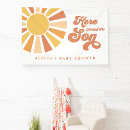 Lona Sunshine Baby Shower aquí llega el Son Rays Amaril