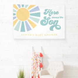 Lona Sunshine Baby Shower aquí llega el Son Rays Amaril