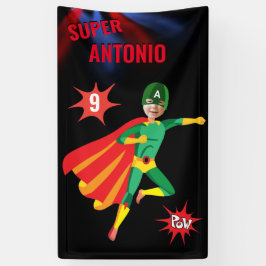 Lona Superheroína diversión cumpleaños niño volador ver